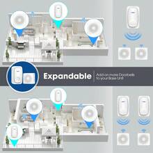 无线门铃家用智能迎宾门铃USB插电智能迎宾门铃三档音量38首歌曲安装简便无需布线无需连接WiFi即可使用 - 白色 - 查看 7