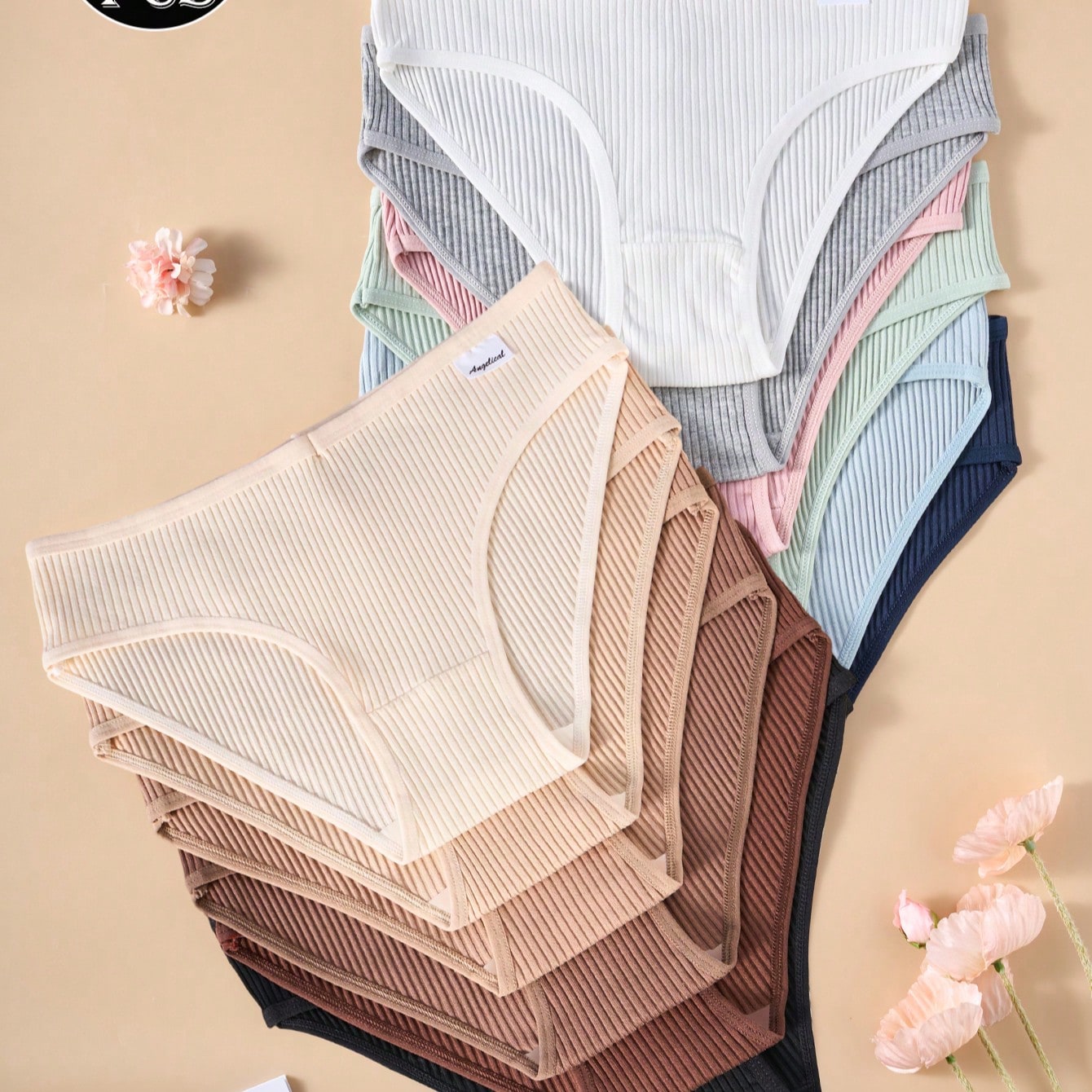 Piezas/paquete Bragas cómodas de unicolor y transpirables de tiro bajo para mujeres