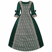 Luxury Handmade Mid-Sleeve Golden Applique Dress, Vintage European Palace Style Formal Gown, Performance/Dance/Nobility Party Dress For Women