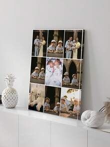 1pc Custom Photo Canvas Collage, Decorative Painting Made By Piecing Together 9 Photos, Personalized Family Memory Wall Art With Durable Frame, High-Quality Print For Indoor Use, Perfect For Living Room, Terrace, Patio Decor, Pictures Wall Decor, Perfect For Room Decor, Modern Wall Art - Multicolor - View 5