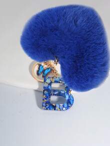 Chaveiro com Letra de A a Z, Chaveiro de Resina com Coração Azul e Bola de Pelúcia Azul, Design de Coração, Pingente de Corrente, Decoração Pendente para Mochila, Decoração Pendente para Carro, Presente para Mulheres e Meninas, Presente do Dia dos Namorados, Pingente de Bolsa, Natal, Presente de Festa de Halloween, Leve e Durável - Ideal para Mulheres e Meninas, Transporte, Estudo, Férias, Piquenique, Camping, Atividades na Praia - Presente Perfeito para Dia das Mães, Amizade, Aniversário - Multicolorido - Visão 13