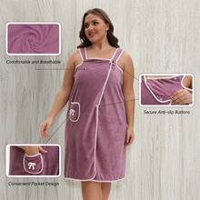 1pc, Coral Velvet Women's Bath Skirt, Wearable Bath Towel Wrap Women's Absorbent Beach Spa Gym Bathrobe, Slip Skirt Bath Cover Tube Skirt Pajamas Nightgown Summer Wedding Home Bathroom Decor Back To School