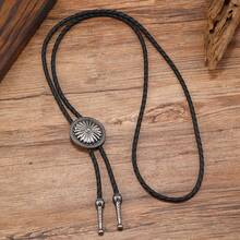 قلادة بولو كاوبوي غربية عتيقة قطعتان - قلادة جلد مصنع بنمط دائري، مناسبة للارتداء اليومي والهدايا، تصميم أنيق وعتيق، مناسبة للمناسبات والتجمعات والمواعيد والهدايا والارتداء اليومي، هلال، صناعة راقية، مناسبة للسفر والمواعيد والحفلات وموسم الصيف والمجوهرات الغربية وإكسسوارات الشاطئ والحفلات والشاطئ والصيف والمجوهرات والإكسسوارات