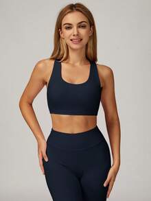 MASKERT Damen Sport Set: Racerback stoßfester Sport-BH und hochgeschnittene Yoga-Leggings, barfußgefühl, hautfreundlich und bequem, 2 Stücke Set für Fitness und Training