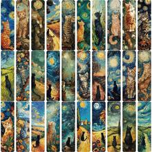 30pcs Oil Painting Style Cute Kitten Elegant Bookmarks, Paper Bookmarks, Oil Painting Style/Adorable Cats/Holiday Gift/Reading Enthusiasts, Christmas Gift, Reading Relaxation Room Decor Home Decor Decor Ornaments Home Miniature Things