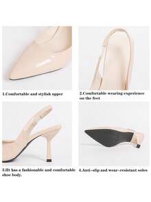 女士尖头小猫跟一脚蹬凉鞋 - 卡其色 - 查看 8