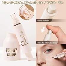 Faux Freckle Stamp Pen, Waterproof Fake Freckles Stain Marker Pencil Tool For Natural And Lifelike Sunkissed Face Freckle Makeup, Quick Dry & Long-Lasting Freckle Stamp (1 #   Light)