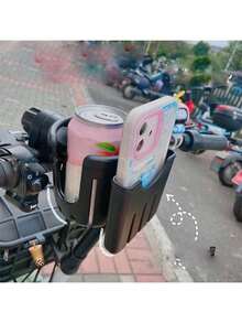 1pc Multifunctional Bicycle Cup Holder, Electric Bike Universal Water Bottle Rack, 2-In-1 Phone Holder & Drink Holder, Versatile