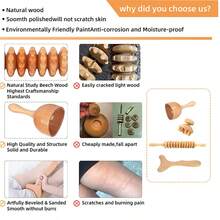 1 طقم أسطوانة تدليك خشبية، صندوق أدوات تدليك خشبي، مدلك يدوي خشبي - أدوات تدليك الجسم، المدرسة، العودة إلى المدرسة، السفر، لوازم السفر، أثاث المنزل، منتجع صحي، أدوات تدليك، تدليك