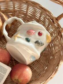 Handmade Asymmetrical 3D Shell Ceramic Mug, Underglaze Ceramic Water Cup, Creative Gift Coffee Cup With Ocean Style