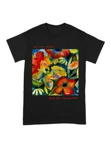 Adrienne Lenker Songs And Instruments Album Cover Black T-Shirt - Soft Relaxed Fit Vintage Floral Art Print With Song Lyrics & Instrumentation - Unisex Music Fan Gift For Birthday, Christmas, Casual Wear - All-Season Breathable Crew Neck Tee, Men Graphic T Shirt, Graphic Tee Men, Men Graphic Tee, T Shirt For Men, Funny Tshirt, Men Clothe, Men Shirt - 黑色 - 查看 1