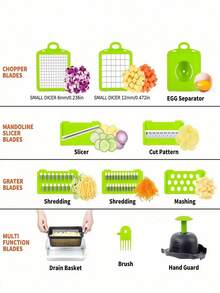 16-In-1 Multifunctional Vegetable Chopper, Multifunctional Vegetable Cutter With Box, Container And Lid, Thick ABS Material, Home Kitchen Potato Slicer, Grater, Vegetable Shredder, Cucumber Grinder, Kitchen Utensils, Professional Food Chopper, Multifunctional Fruit Slicer, Handheld Food Processor, Vegetable Slicer, Cutting Tool With Container