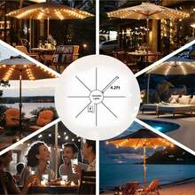 Solar Patio Umbrella Lights Cordless Lighting With Remote Control 8 Brightness Mode 104 LED Patio Light Wireless Battery Operated Waterproof For Patio Backyard Umbrella Outdoor Garden Decor(Solar/Battery Powered,With/Without Remote Control ) Fall Decor House Decor Outdoor Decor
