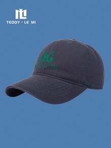 TEDDY LE MI 1pc Unisex Letter Print Baseball Cap, Fashion Outdoor Sports Hiking Running Casual Cap, Available In Black, Red, White, Khaki, Orange, Pink, Green, Navy Blue