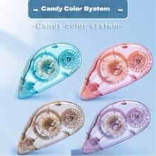 4个/套双面胶带卷轴，大号（宽0.8厘米*长5米），2025新款点状双面胶带，强力粘性胶带卷轴，适用于剪贴簿、家庭、学校、办公室、学生、手工爱好者 - 彩色 - 查看 3