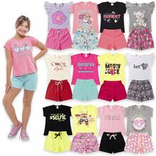 Kit 10 Peças de Roupas Infantil Menina Verão - Promoção - Kit 5 Conjuntos Menina Infantil Barato - 2 ao 12 - Multicolorido - Visão 2