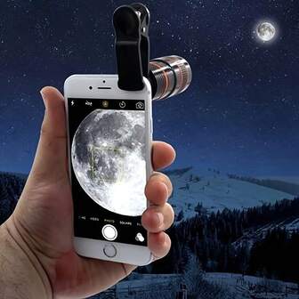 20x Optical Zoom Telescope Lens, Smartphone Auxiliary Camera For Smartphones – PVC Clip-On Design, No Battery Required, Perfect For Concerts, Stargazing & Outdoor Travel Photography, Outdoor Photography Gear | Versatile Camera Accessory | Durable PVC Lens, Christmas Gift/ Gift For Family