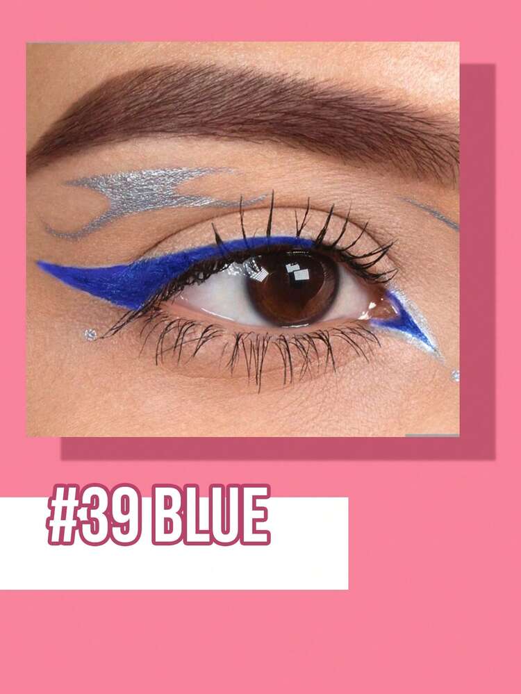 2pcs MISSLYN Liquid Eyeliner Pen Set, Waterproof & Smudge-Proof Eyeliner Gel, Matte Eyeliner Gel, Nourishing Eyeliner Pen, High Pigment Eyeliner Pen, Colored Liquid Eyeliner Pen, Suitable For Y2K Eyeshadow, Cosplay, Valentine's Day, Winter, Y2K Makeup Party, Holidays, Cosplay - #39+#13 - View 3