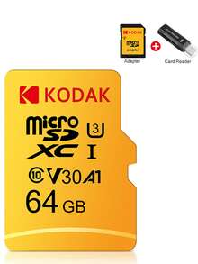 Kodak KODAK Micro SD 32GB 64GB 128GB 256GB U3 A1 TF Cards, Storage Cards, TF Cards, With SD Adapter, Card Reader