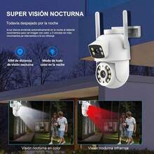 E EASYTAO Q29 Cámara de  Exterior, 2K 3MP Cámara Wifi de Doble Lente, Tris Home/ICSee APP, IP66 Impermeabile, con Audio Bidireccional, Detección de Movimiento, Visión Nocturna, Compatible Alexa - 2MP+2MP - Ver 6