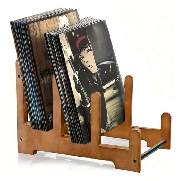 1 pieza Soporte decorativo para almacenamiento de discos de vinilo, organizador que exhibe con estilo tus álbumes clásicos, antiguos o éxitos recientes favoritos
