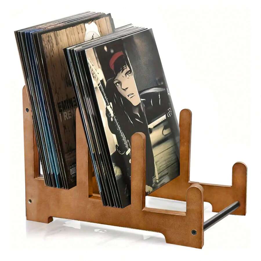 1 pieza Soporte decorativo para almacenamiento de discos de vinilo, organizador que exhibe con estilo tus álbumes clásicos, antiguos o éxitos recientes favoritos