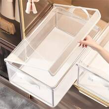 1PC Transparent Stackable Storage Box With Lid,Large Storage Container With Handle,Space Saving For Storage And Organisation,Multi-Functional Storage Box,Transparent Storage Boxes Organiser,Thickened Storage Boxes,Household,Dorm Room,Bedroom,Closet Storage Boxes. - Clear - View 7