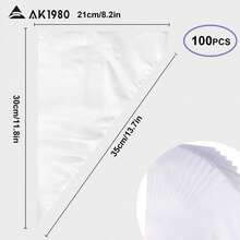 Disposable Piping Bags For Baking Decoration (100-Pack) - 透明的 - 查看 3
