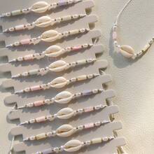 12pcs Bohemian Style Elegant Shell Beaded Adjustable Bracelets Set, Natural Shell, Women Holiday Party Gift