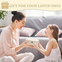 Wooden Medium White Musical Jewelry Box With Mirror And Lock For Girls Kid's Jewelry Storage Music BoxGifts For Christmas Birthday And All Holidays