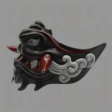 1 Piece  Demon Mask Samurai Assassin Role Playing Carnival Horror Prajna Evil Mask Role Playing Halloween Party Gift Mask - Dark Gray - View 4