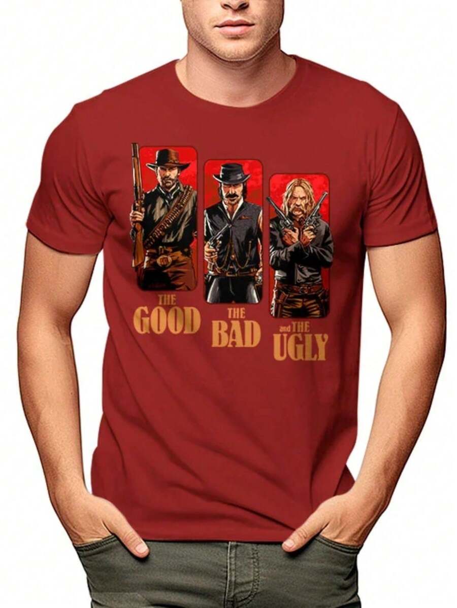 Men's T-Shirt In Conflict Blouse Shirt Unisex 100% Cotton New Release Shipping Various Colors!! PLUS SIZE - 紅色 - 查看 1