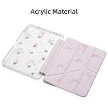 可爱平板电脑保护套，兼容 iPad 第 11 代 A16 2025、第 10 代 10.9 英寸、iPad Air 第 4 代、第 5 代 10.9 英寸、iPad Air 11 M3 2025、第 7 代、第 8 代、第 9 代 10.2 英寸，带笔槽，兔子蝴蝶结图案，适合女性使用。