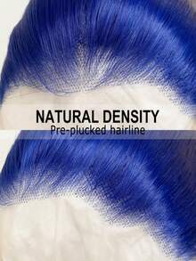 Blue Deep Wave Lace Front Wigs Human Hair 13x6 HD Transparent Lace Frontal Wigs For Women 250 Density Deep Curly Colored Glueless Wigs Human Hair Pre Plucked With Baby Hair For Daily Party Cosplay Use - 藍色 - 查看 4