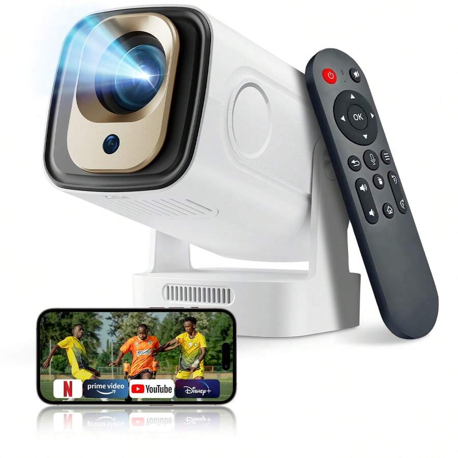 Auto Focus&1080P Mini Smart Projector With 4K Support, Portable Projector With Wifi And Bluetooth, 5W Speaker, Built In Apps, Voice Control, Outdoor Movie Projector/A 100-Inch Screen Does Not Include A Projector - 查看 1