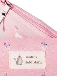 1 szt. Wodoodporna kosmetyczka, woreczek do przechowywania z kwiatowym nadrukiem, kosmetyczka podróżna, kosmetyczka, śliczna kosmetyczka, kosmetyczka podróżna, kosmetyczka, torba do przechowywania kosmetyków, duża pojemność, przenośna torba do przechowywania, mała kosmetyczka na prezent dla kobiet, torba do przechowywania, kosmetyczka podróżna, kosmetyczka