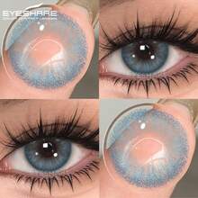 EYESHARE Colored Contact Lenses For Eyes Natural Blue Gray Contact Lenses For Eyes, Fashion Green Contact Lenses, Brown Makeup Lenses For Yearly Use 14.2mm-No Prescription - 藍色 - 查看 1