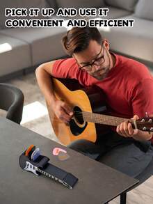 3D Printed Guitar-Shaped Guitar Pick Holder, Creative 3D Design, Can Store Guitar Picks, Musical Decorations, Creative Gifts, Party Decorations, Suitable For Back-To-School Season, Halloween, Christmas, Thanksgiving.