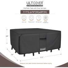 ULTCOVER 600D Tough Canvas Durable Rectangular Patio Table And Chair Cover Waterproof Outdoor General Purpose Furniture Covers 111 X 74 Inch Black - Black - View 2
