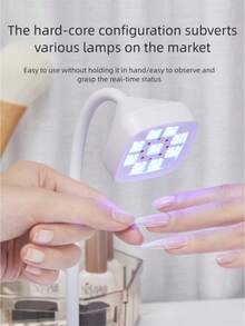 27W Portable Rechargeable UV/LED Lamp Desktop Power Supply Lotus Nail Lamp, 9 LED Beads Sensor Baking Lamp, 30s Button Activation No Need Drying Hand Curing Nail Sticker Rhinestone Nail Lamp