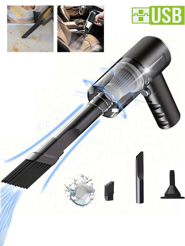 Pulitore a vuoto ad alta efficienza, macchina per soffiare, aspirare e pulire tutto l'uncinetto, ottimo aiuto per l igiene domestica, pulizia di scrivania e piano di lavoro, pulitore a aspirapolvere per interni auto