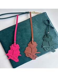 1 szt. Jednokolorowa, dwuwarstwowa, skórzana, patchworkowa, modna, prosta, uniwersalna, urocza i interesująca roślina, palma daktylowa, palma kokosowa, wzór w kształcie mapy, plecak, torba na ramię, torba crossbody, torebka, torba typu tote, torba pod pachę, wisiorek do torebki, inny wisiorek do torby do przechowywania, brelok do samochodu