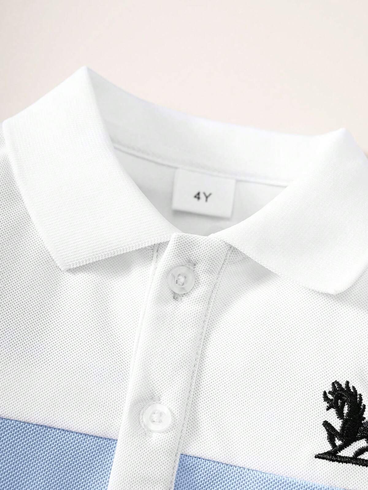 3 pièces Chemise Polo classique brodée de cheval pour jeunes/enfants, convient aux activités quotidiennes, aux voyages de groupe, aux rassemblements, à l'extérieur, etc. 6