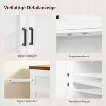 Buffetschrank mit Stauraum, großer Sideboard-Buffetschrank mit 3 Schubladen, Bauernhaus-Kaffeebarschrank, Holz-Buffettisch für Küche, Wohnzimmer, weiß