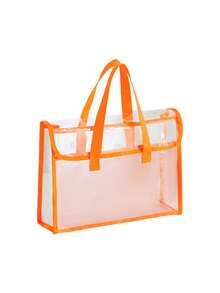 1 حقيبة ملفات شفافة كبيرة السعة مقاومة للماء، حقيبة تخزين ملفات قابلة للتوسيع، حقيبة ظهر طلابية مقاومة للماء من البي في سي، منظم مكتبي لأدوات الكتابة، مناسبة للمكتب والطلاب والتخزين الخارجي، مناسبة للأعراس والذكرى والتخرج - سطح، إغلاق ذاتي الإحكام، عودة إلى المدرسة، لوازم مدرسية