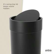 Touch Waste Can Small Trash Can With Lid Swing Lid Waste Basket Garbage Can With Lid For Washroom Bathroom Black