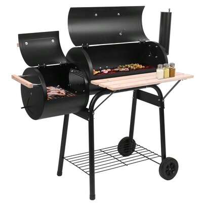 Outdoor Oil Durm Charcoal Barbecue Pit Patio Backyard Multi-Function Oven