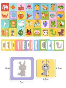 Children's Early Childhood Educational Shadow Matching Puzzle Toys. Shadow Matching Toys. Animal Board Game. Parent-Child Interactive Card Game. Toy Thinking And Concentration Training Games - Multicolor - View 10