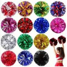 2 Stücke Cheerleader mit Pompons, Bändern, Tanzauftritts-Requisiten, Quadratische Tanzspiel-Requisiten, für Fußball, Basketball, Fußball und Sportaufführungen, Mannschaftssportarten, Tanz- und Cheerleader-Requisiten