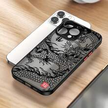 1 件男女通用黑龙王图案全覆盖皮肤保护手机壳，适用于 17、16、15、14、13、12、11 Pro Max - 彩色 - 查看 2